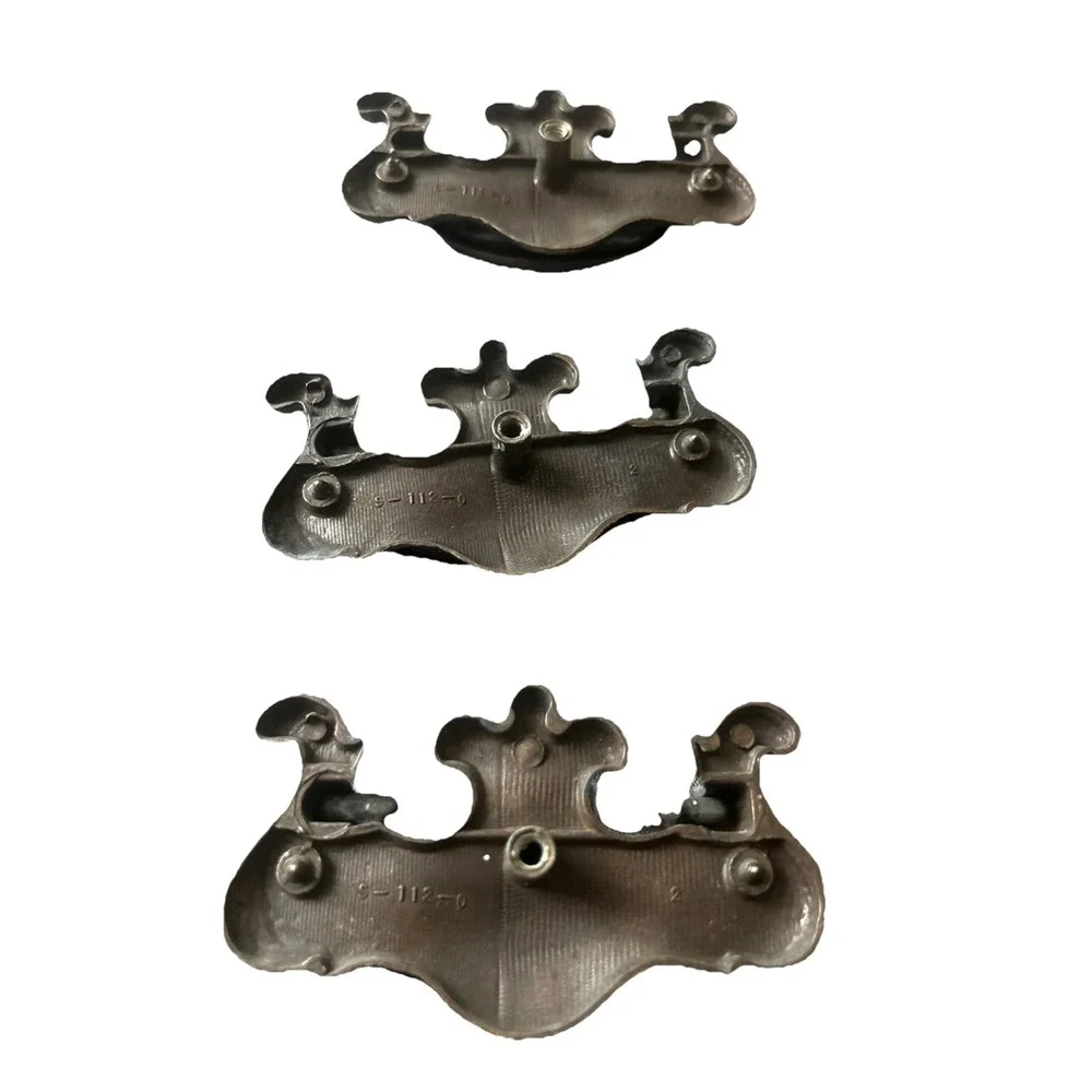 11 Brass Drawer Swing Handle Pulls Chippendale Batwing Antique Hardware W/Screws